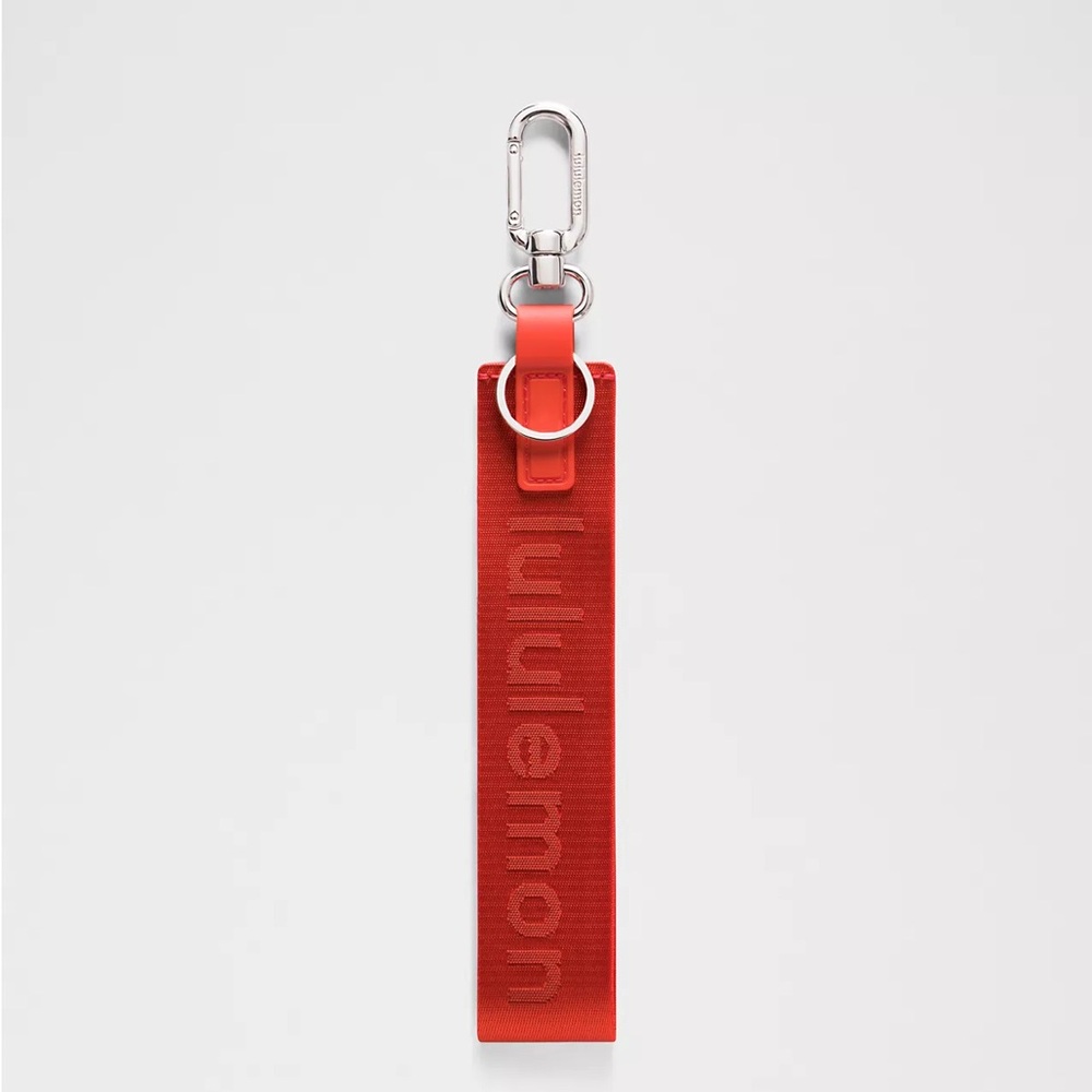 Lululemon Never Lost Keychain- Cherry Ember/Cranberry Charm/Silver